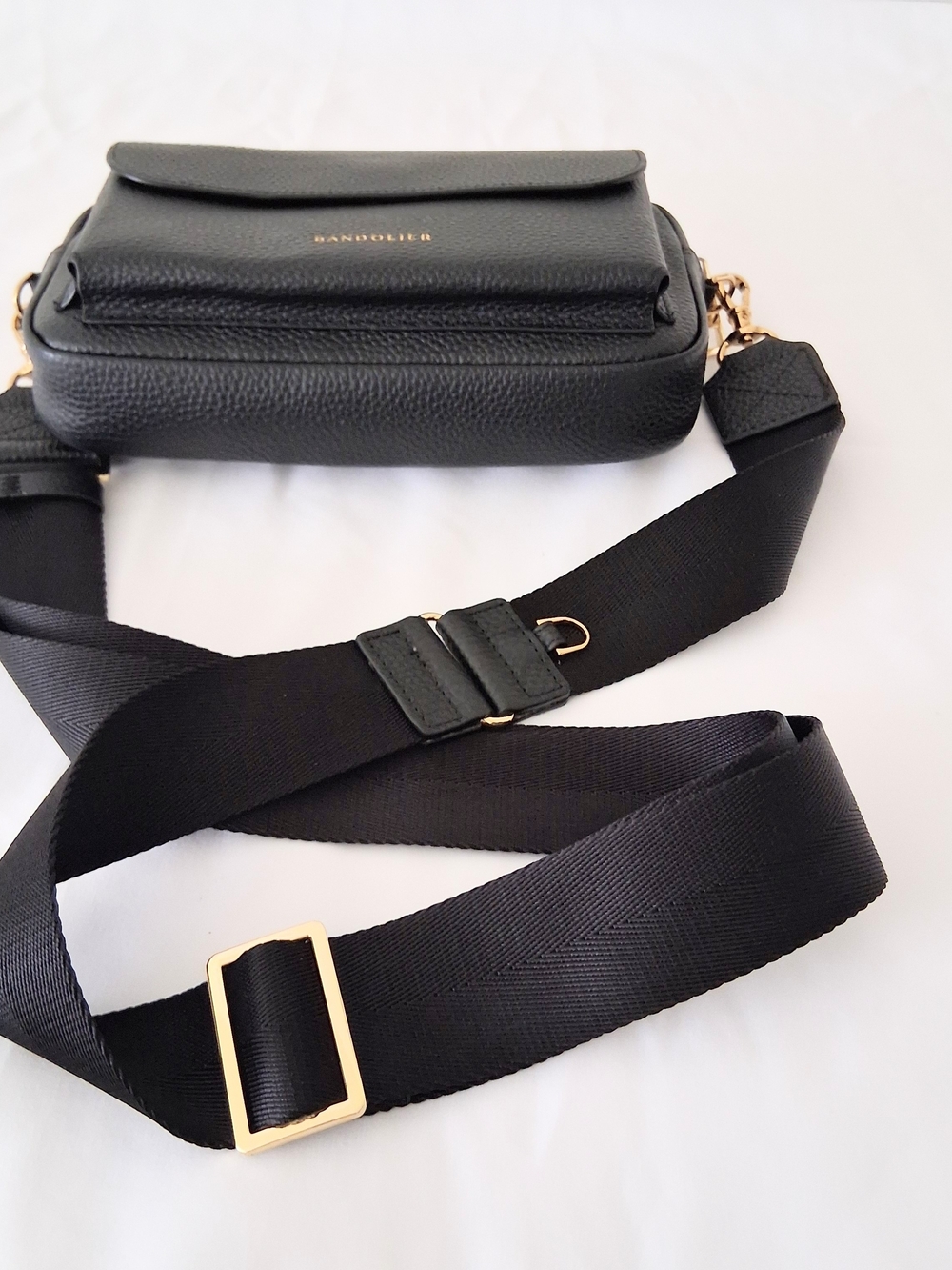 Bandolier Miller Black Pebbled Leather Crossbody Bag - Picture 7 of 9